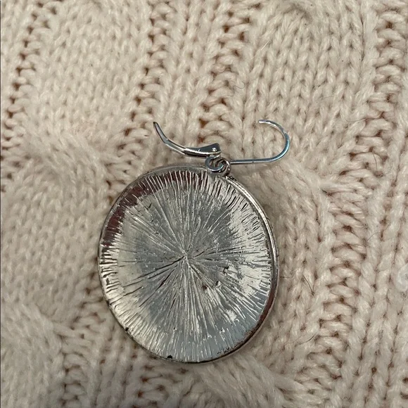 Scroll & Vine Silver Tone Leverback Drop Dangle Earrings circular metallic boho - Picture 8 of 13